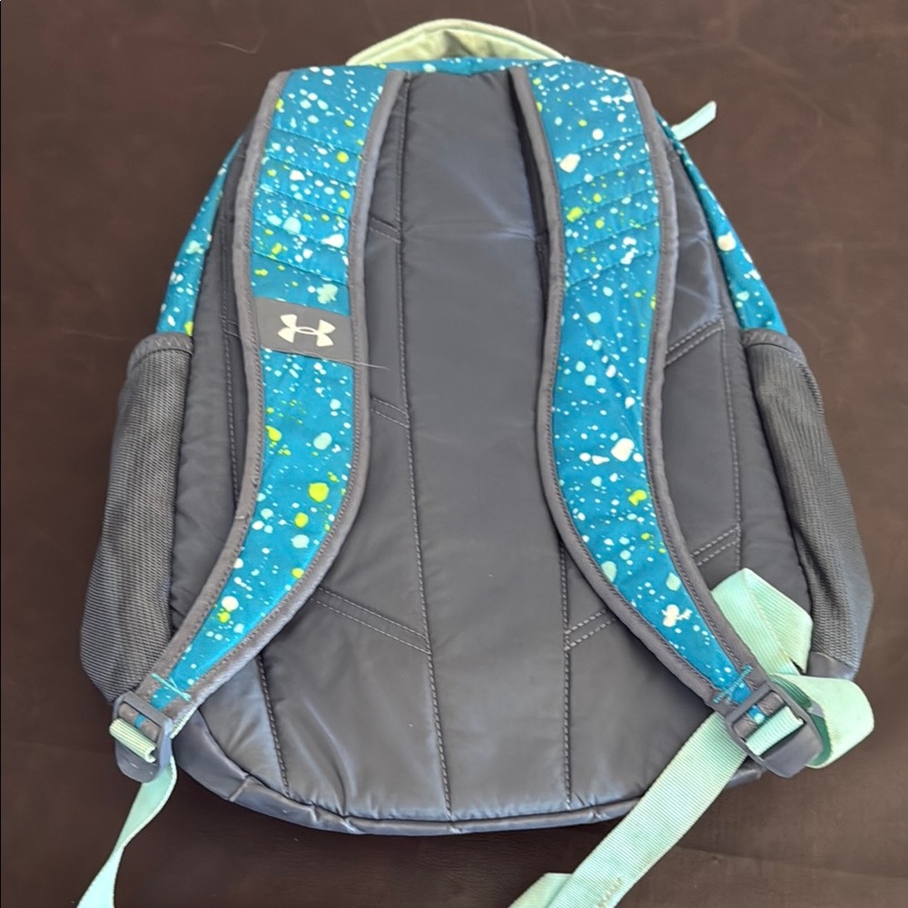 Under Armour Teal and Gray Speckled Backpack - Picture 2 of 3